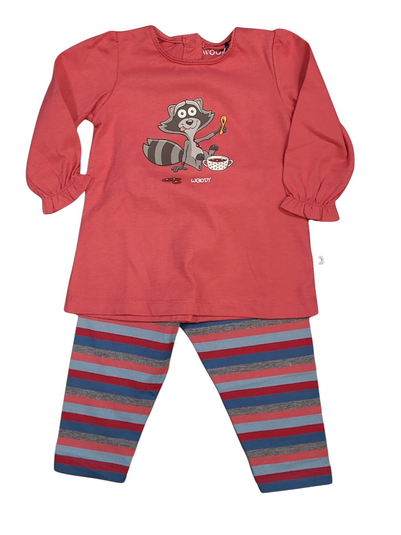 Meisjes Baby Pyjama &quot;Wasbeer&quot; Woody Roos