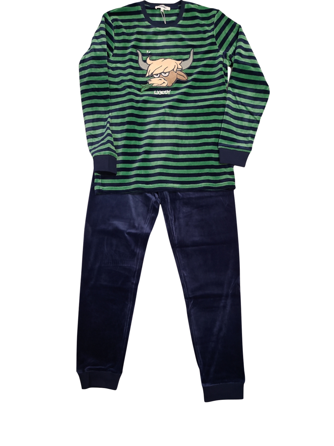 Jongens Pyjama &quot;Highlander&quot; Woody Groen/Blauw