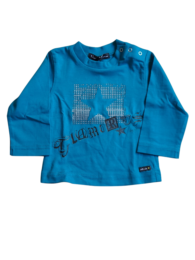 T-Shirt L/M &quot;Ster&quot; Strass Turquoise