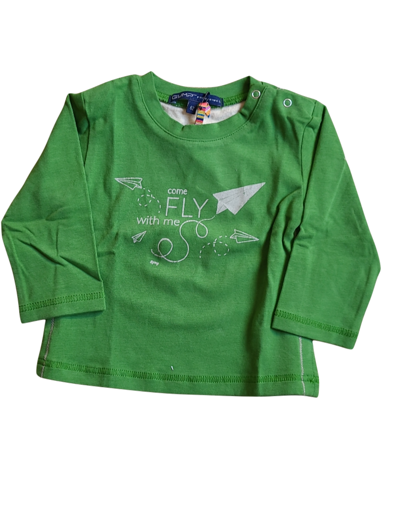 T-Shirt L/M &quot;Come Fly With  Me&quot; Gymp Groen