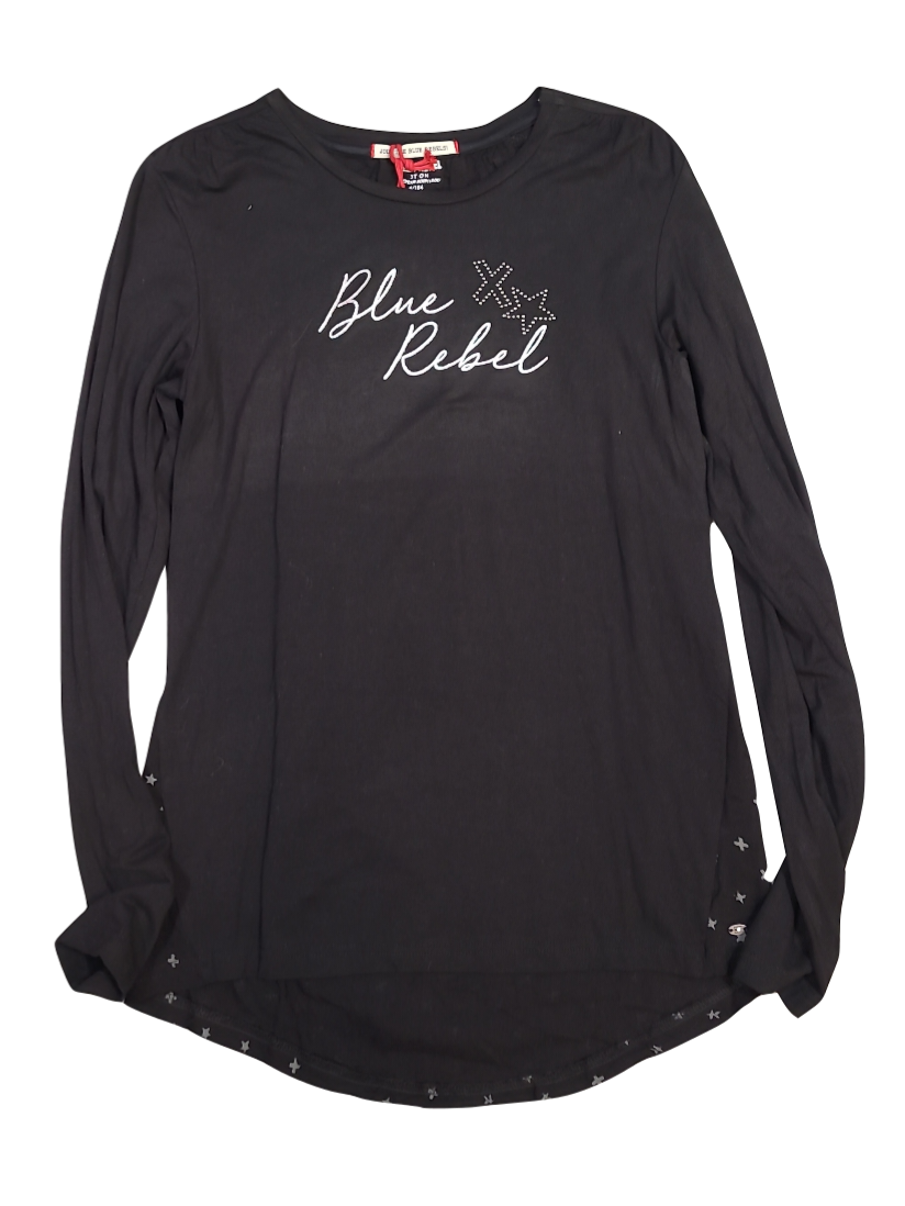 T-shirt L/M &quot;Stars&quot; Blue Rebel Zwart