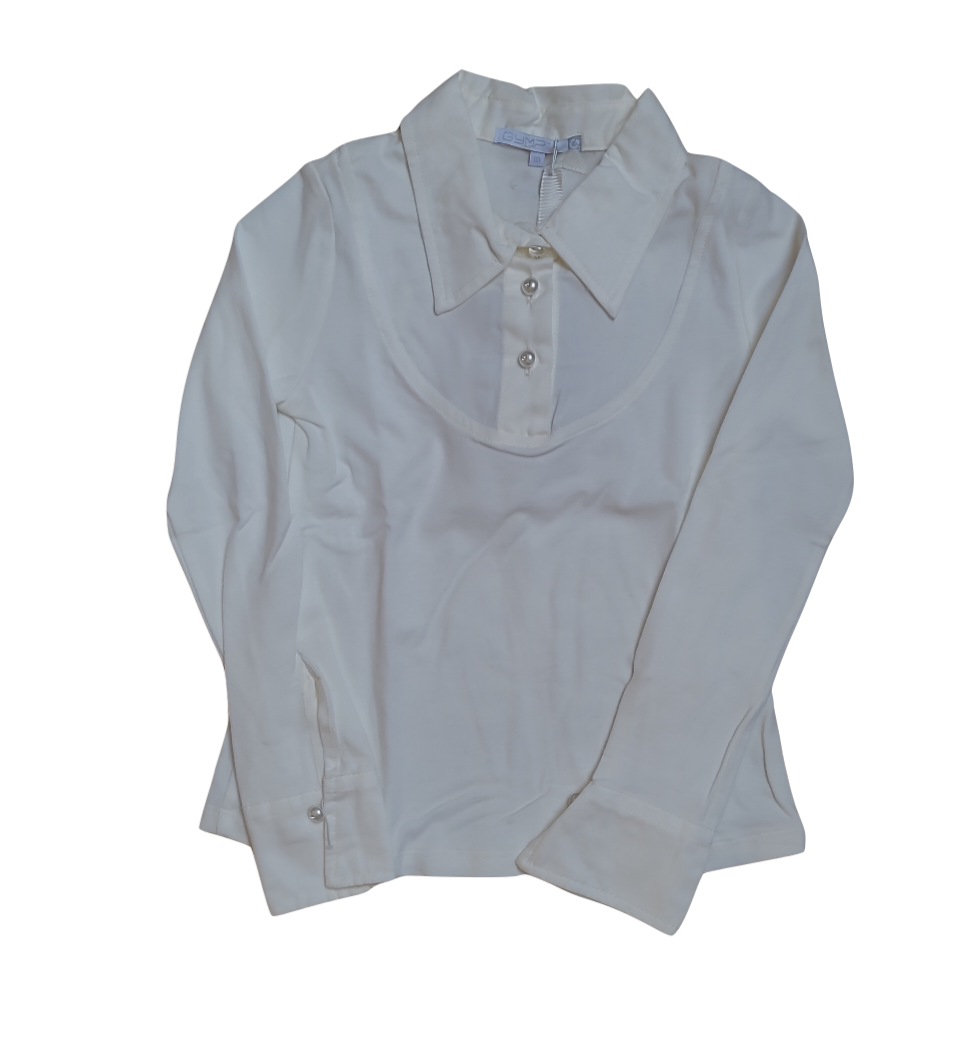Blouse Gymp Ecru Parelknoopjes