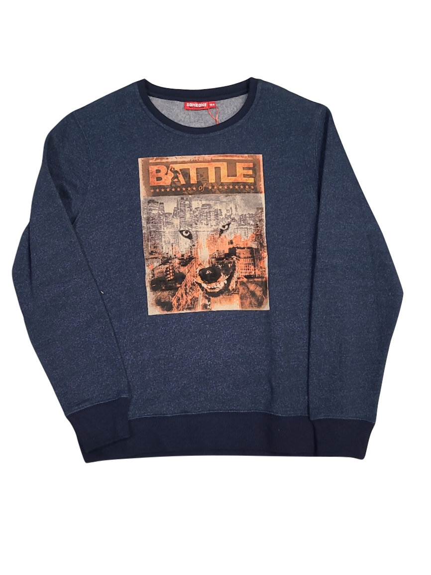 Sweater &quot;Battle&quot; Someone Blauw