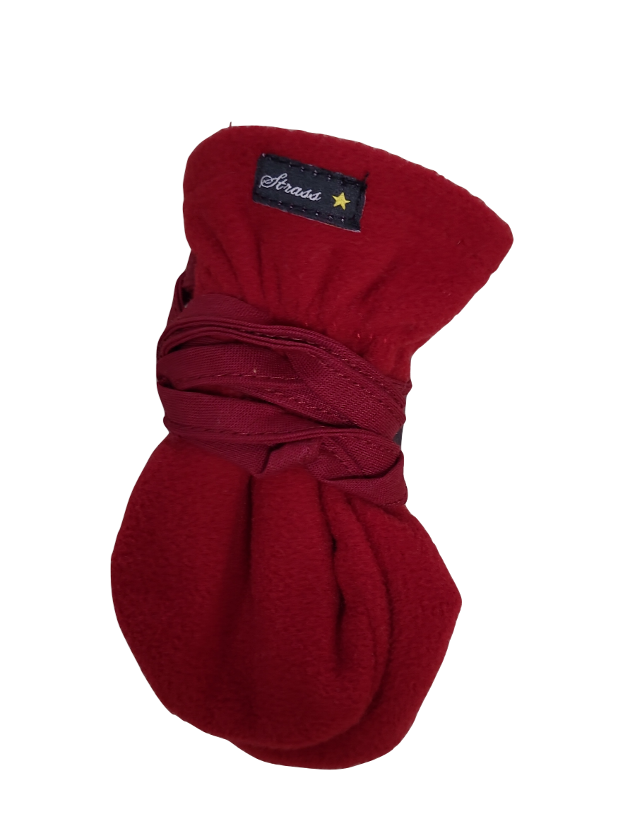 Wanten Zonder Duim Fleece Strass Kersenrood
