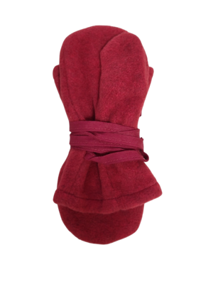 Wantne Met Duim Fleece Strass Donkerrood