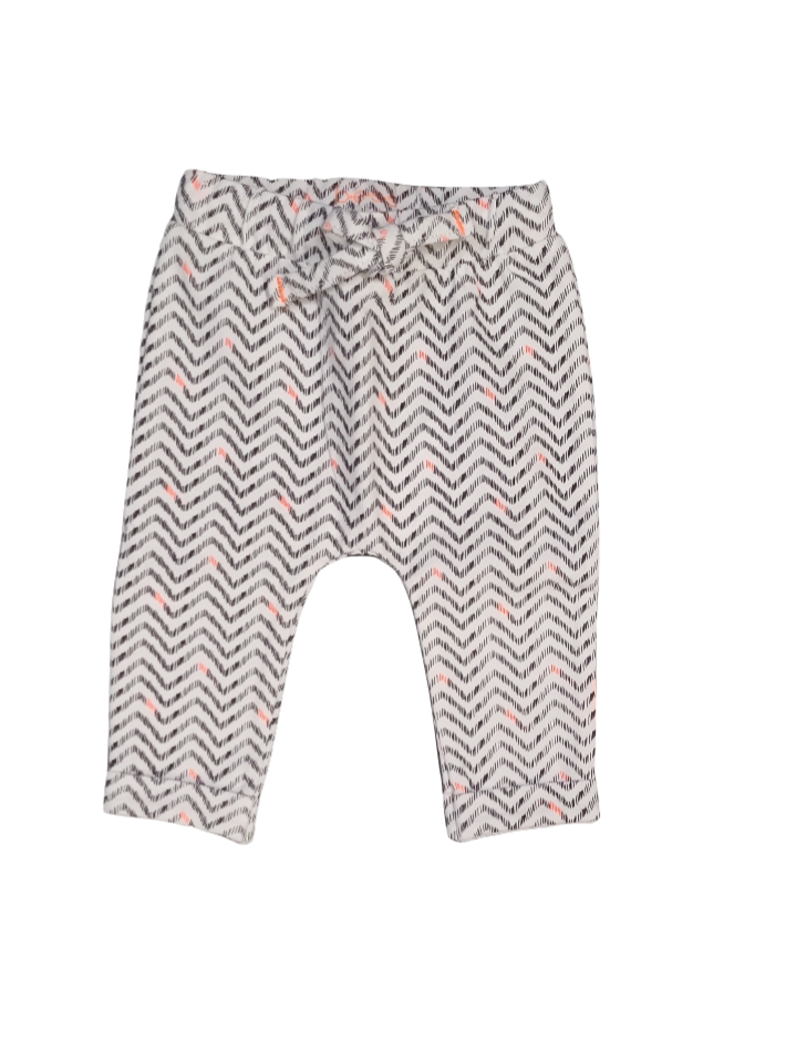 Broek Bess Wit/Zwart Bedrukt
