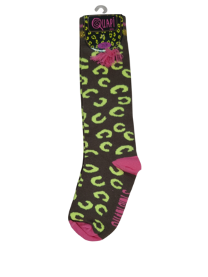 Kniekousen &quot;Leopard&quot; Quapi Kaki Bedrukt