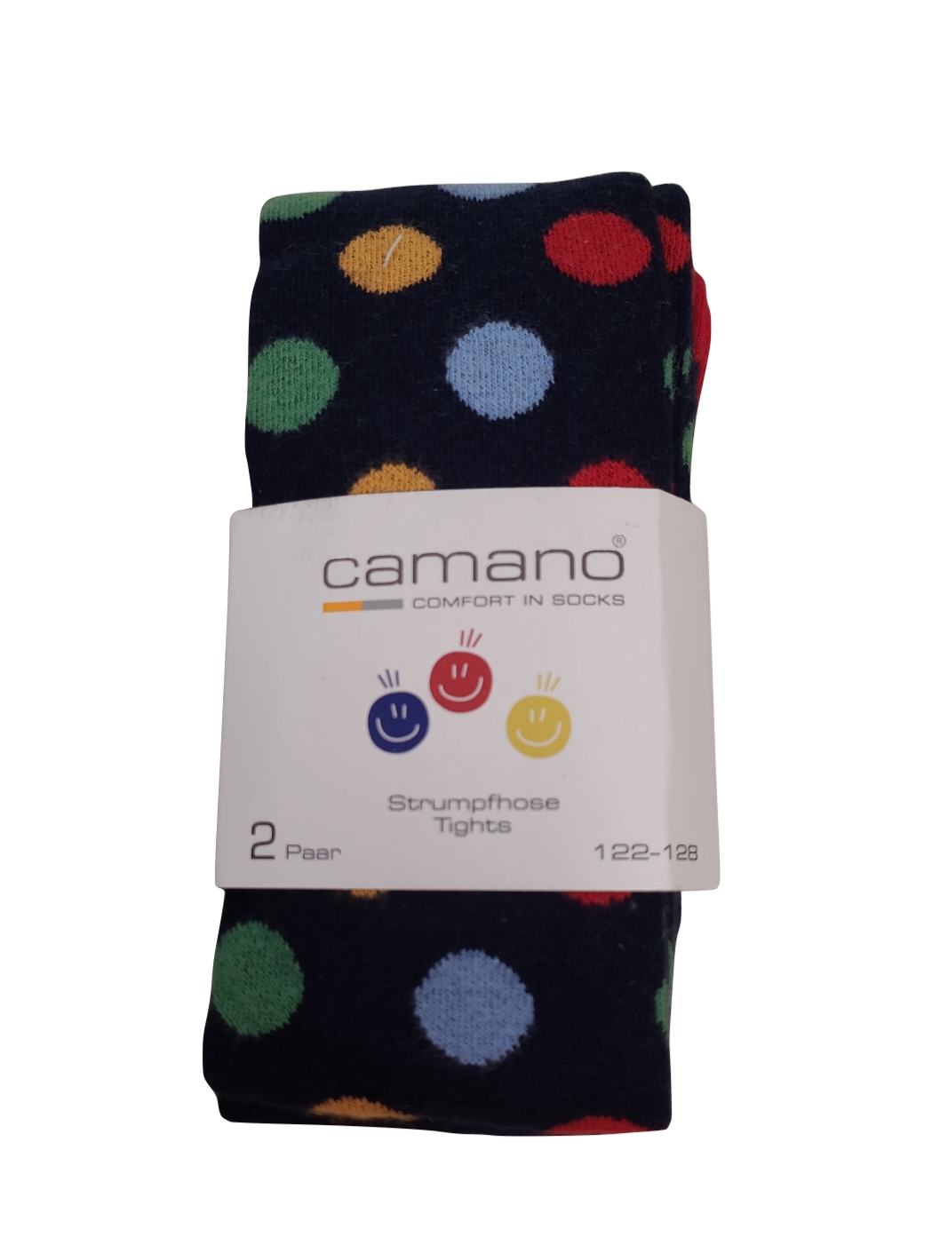Collants Camano 2 paar Donkerblauw Gestreept + Bolletjes
