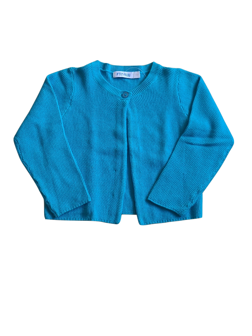 Gilet Tricot P&#39;tit Filou Blauw