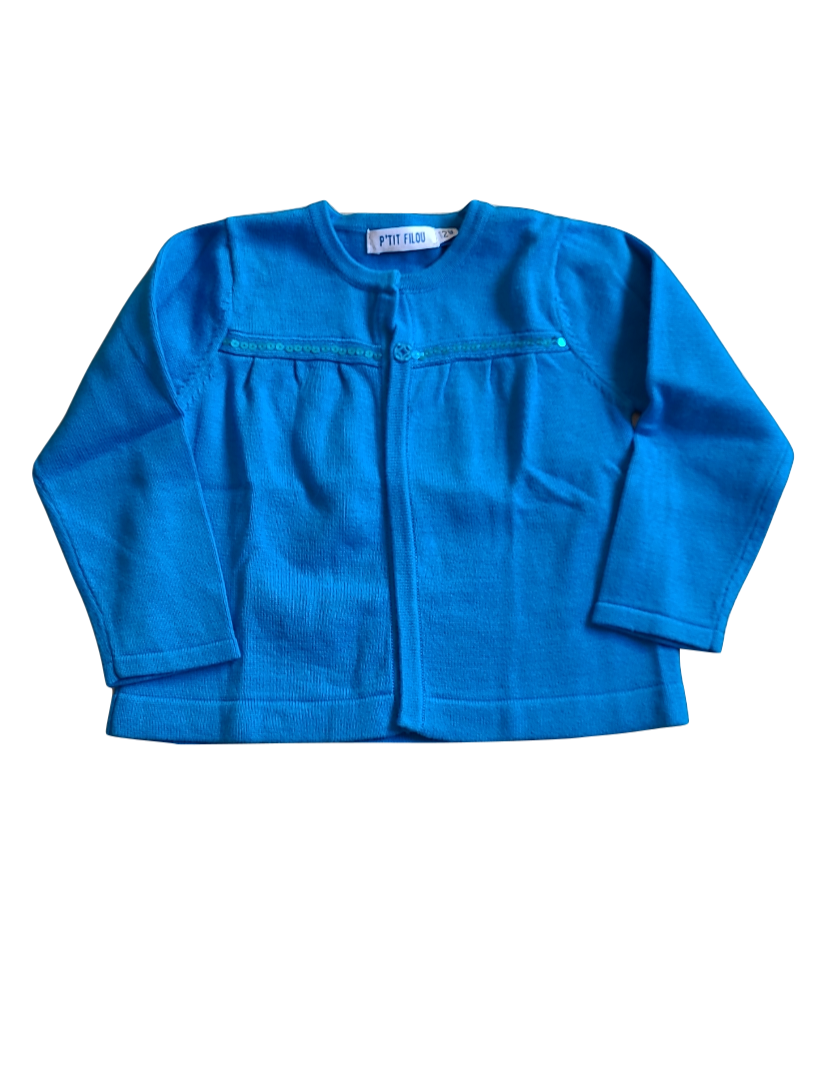 Gilet Tricot P&#39;tit Filou Blauw