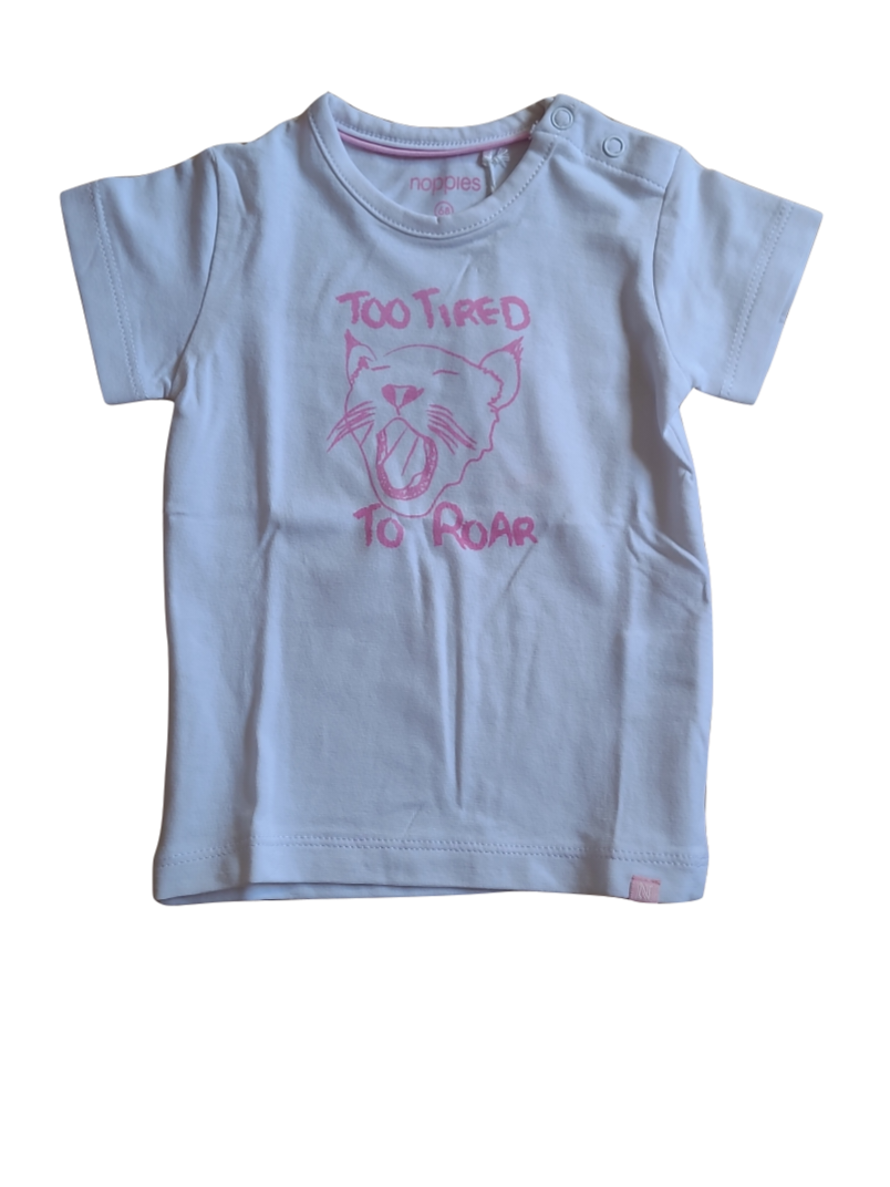 T-shirt &quot;Too Tired&quot; Noppies Wit