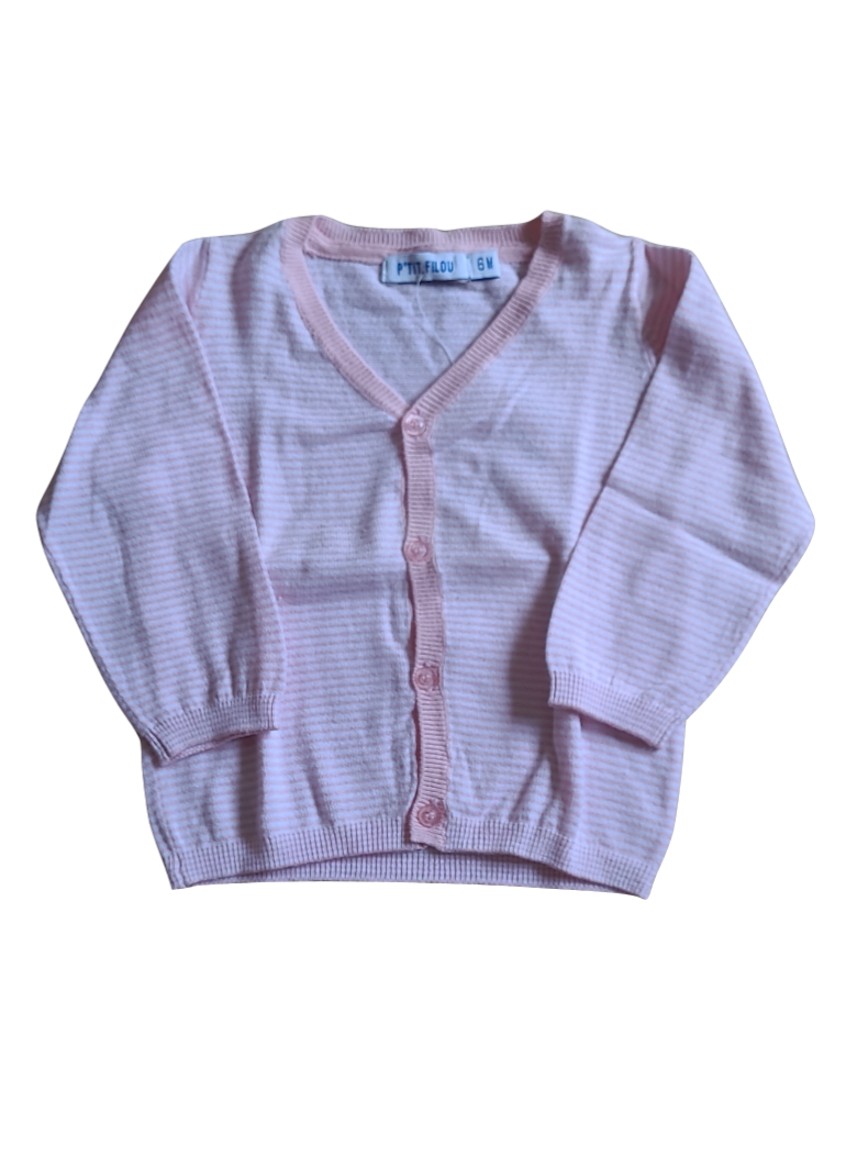 Gilet Tricot P&#39;tit Filou Roos Gestreept