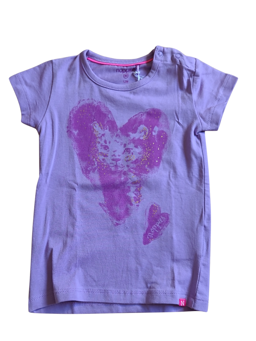 T-shirt Noppies Paars Bedrukt