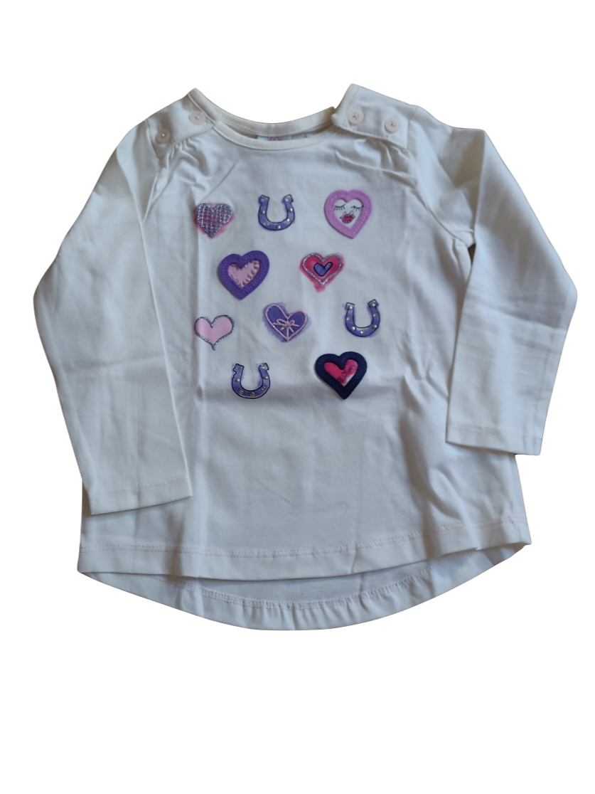T-shirt L/M &quot;Hearts&quot; S-Oliver Ecru