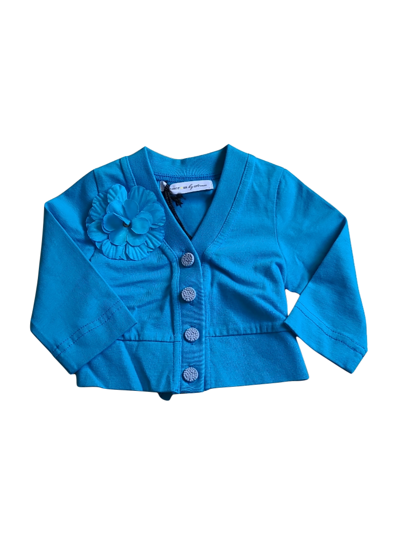 Bolero &quot;Bloem&quot; Strass Blauw