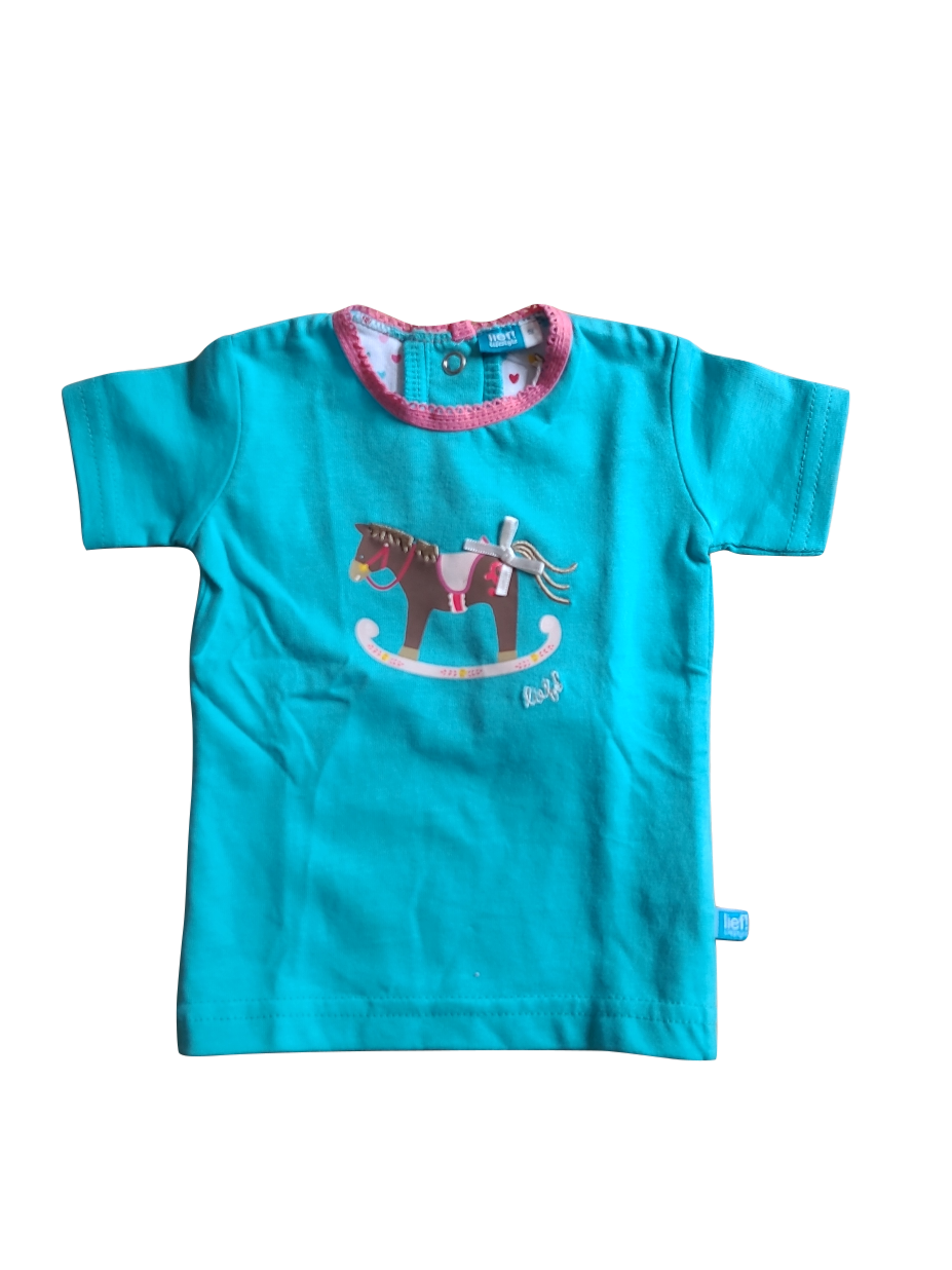 T-shirt &quot;Schommelpaard&quot; Lief Turquoise