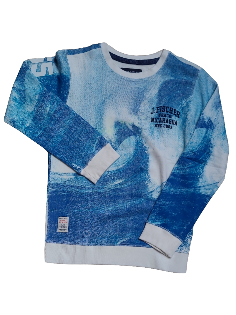 Sweater Jake Fischer Blauw Bedrukt