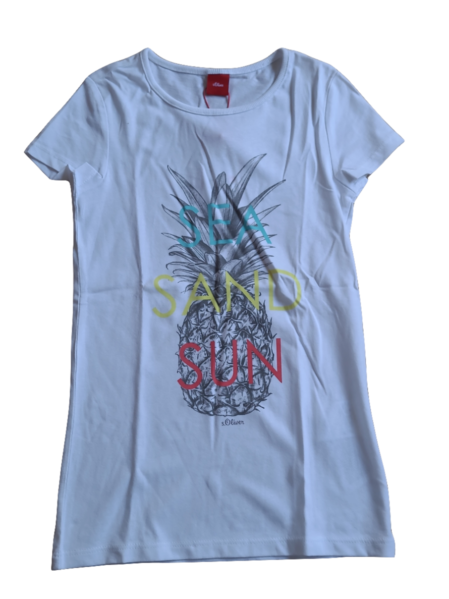 T-Shirt &quot;Sea Sand Sun&quot; S-Oliver Wit