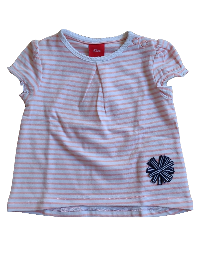 T-Shirt S-Oliver Streep Wit/Roos