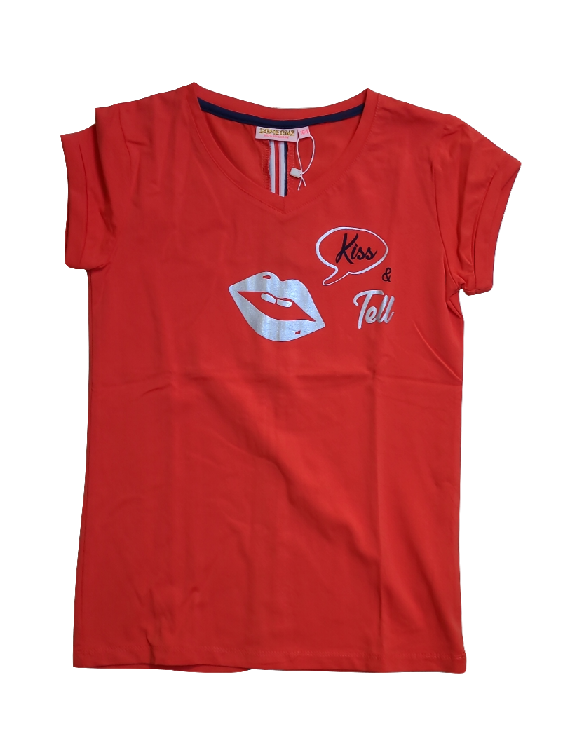 T-Shirt &quot;Kiss &amp; Tell&quot; Someone Rood