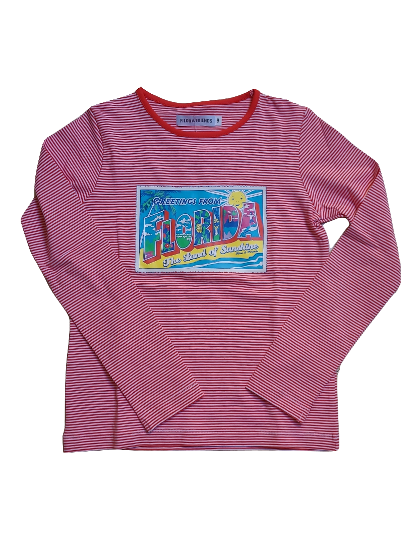 T-Shirt L/M &quot;Florida&quot; Filou &amp; Friends Rood