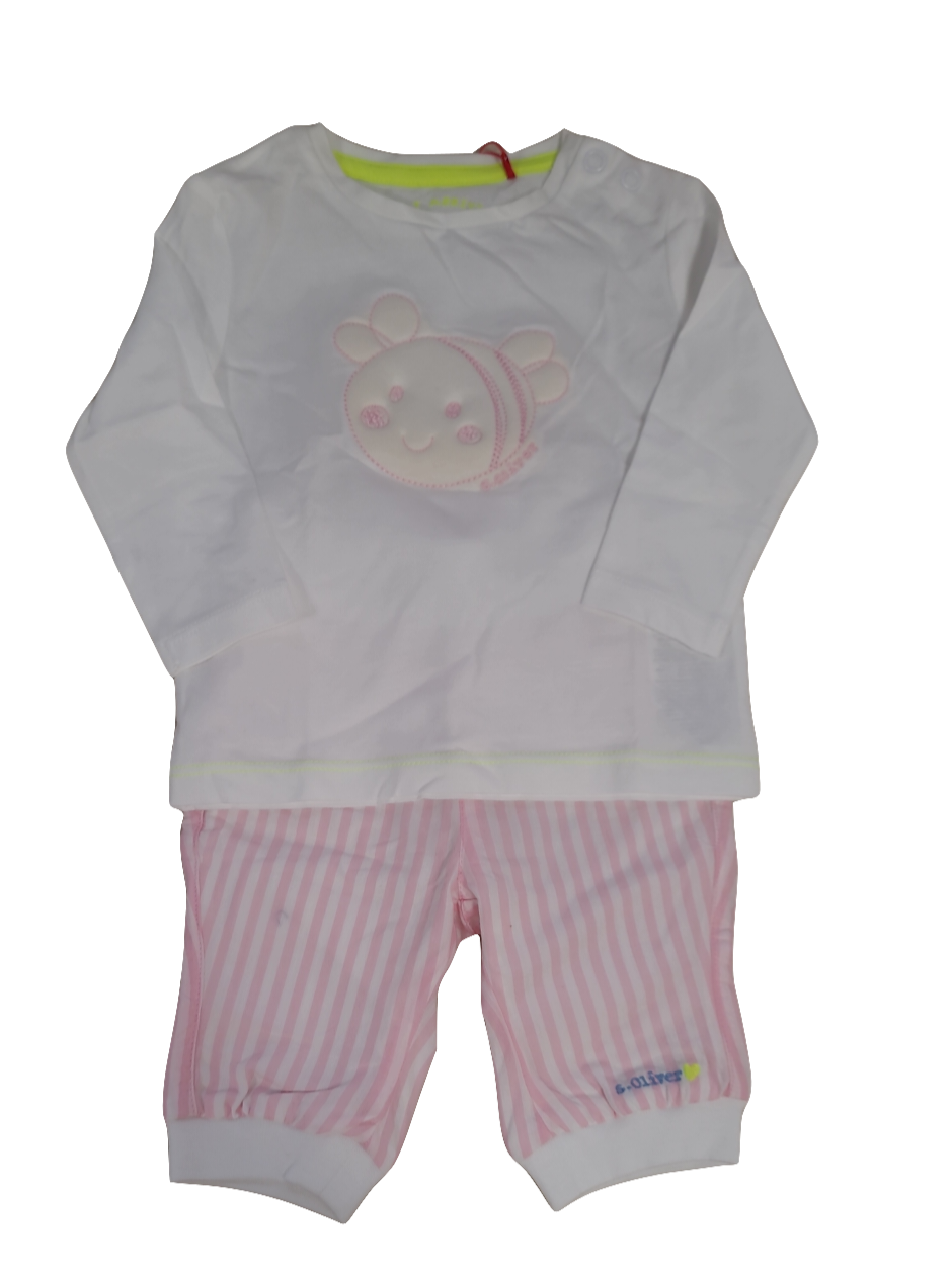 Set T-shirt L/M &quot;Honey Bee&quot; S-Oliver Wit/Roze