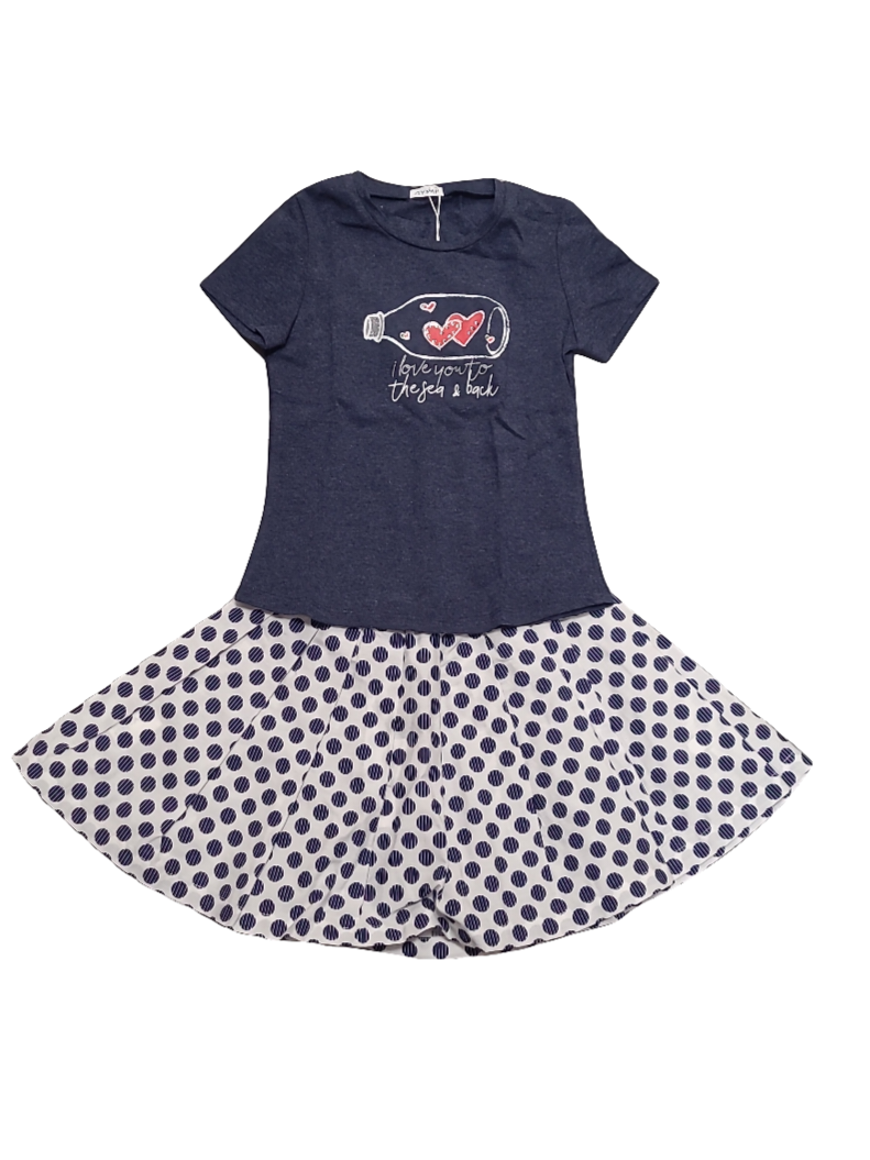 Set Rok + T-shirt &quot;I Love You To&quot; Gymp Blauw