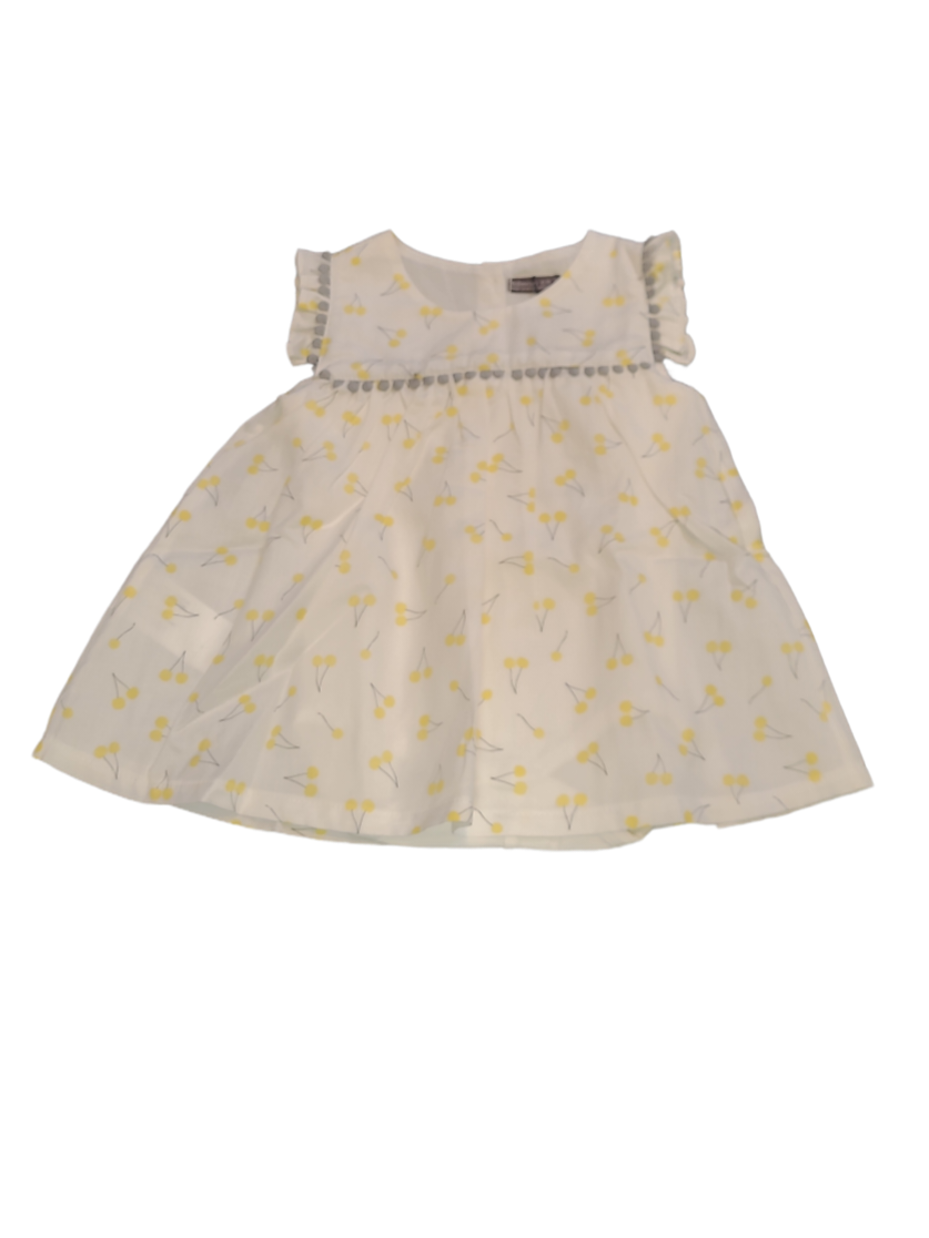 Kleed Met Body &quot;Kersen&quot; Yellowsub Wit
