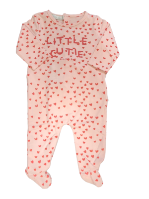 Pyjama Met Voetjes &quot;Little Cutie&quot; Bla Bla Bla Roos