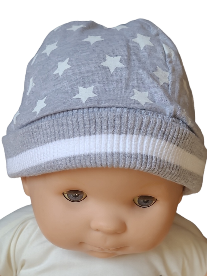 Muts Omkeerbaar &quot;Sterren&quot; Lief Grijs/Blauw