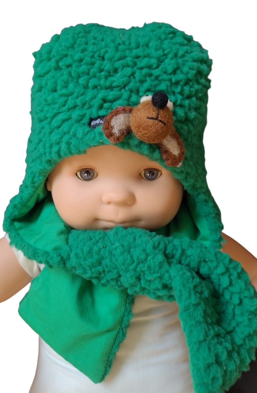 Knoopmuts &quot;Hond&quot; Strass Groen