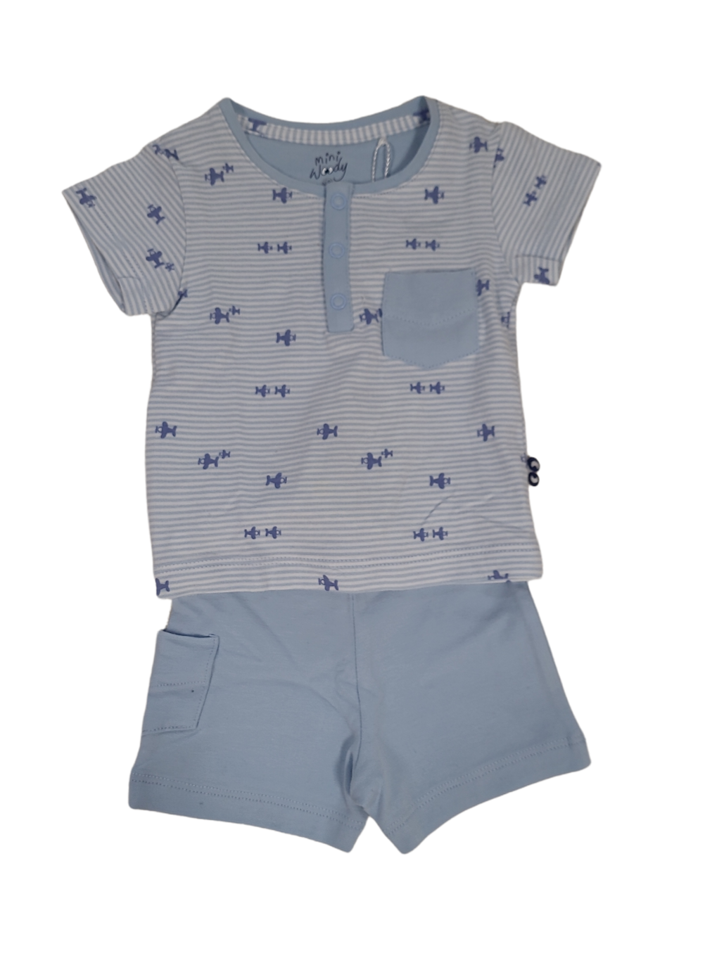 Pyjama &quot;Airplanes&quot; Woody Blauw