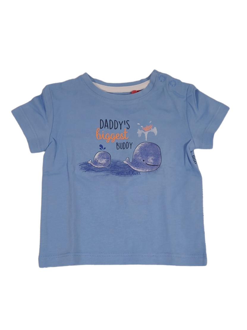 T-shirt &quot;Daddy&#39;s Biggest Buddy&quot; S-Oliver Blauw