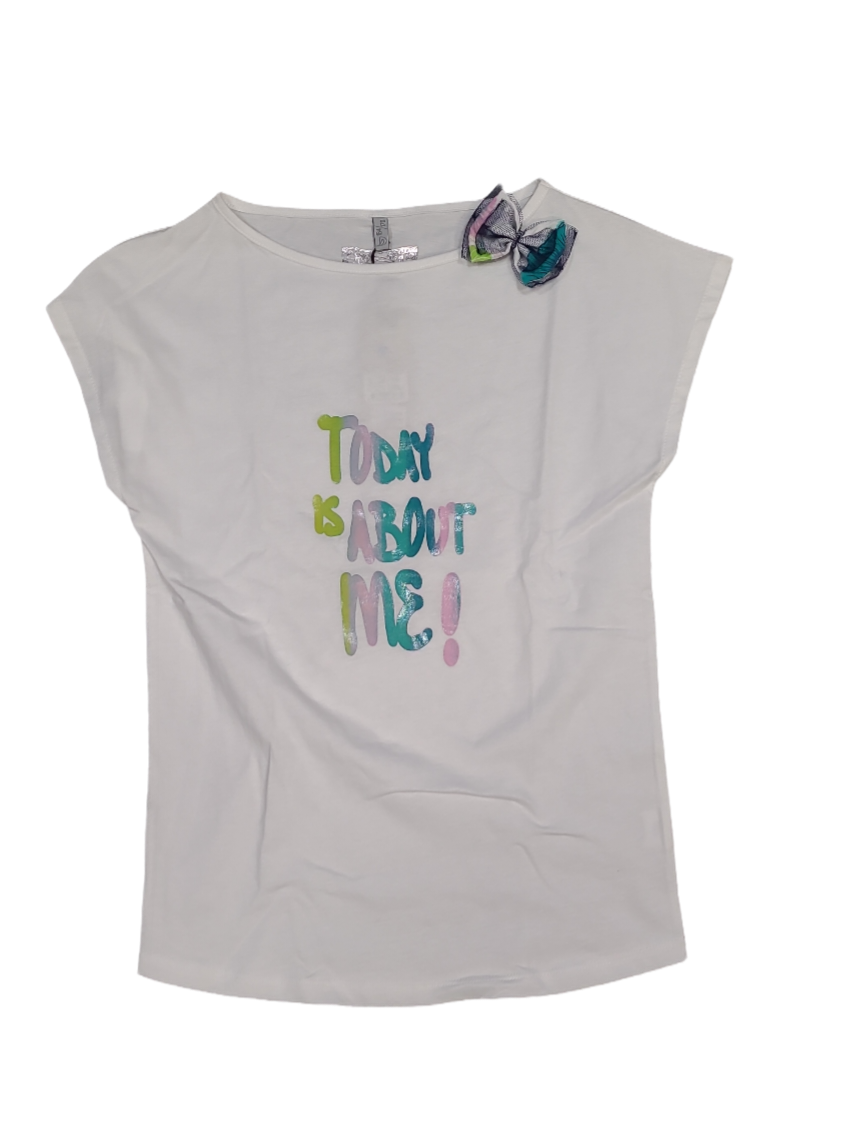 T-shirt &quot;Today Is About Me&quot; Doerak Wit