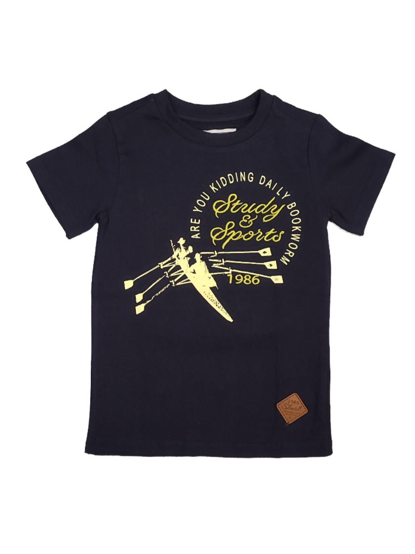 T-shirt &quot;Study &amp; Sports&quot; Skurk Zwart