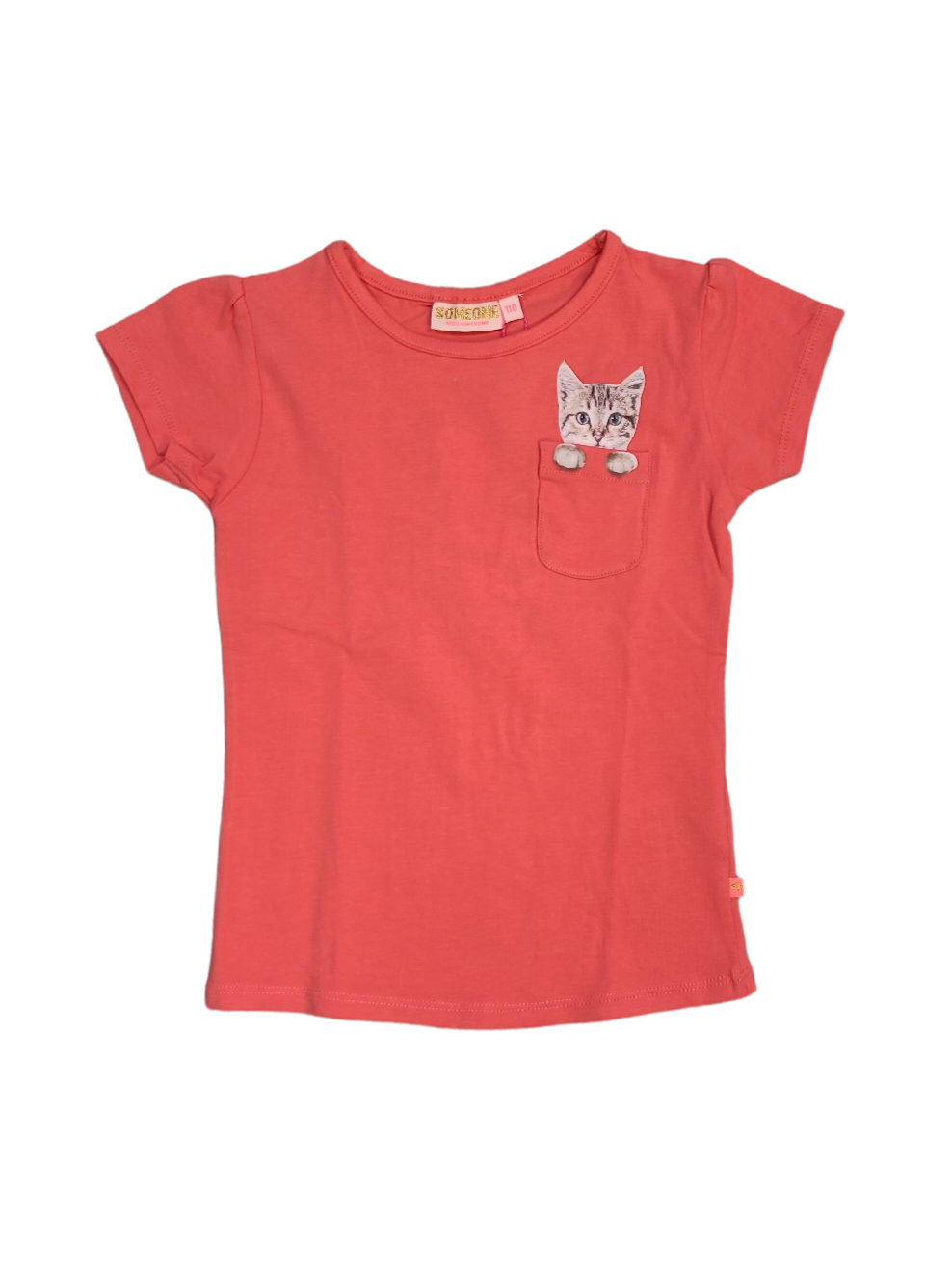T-shirt &quot;Poes/Zakje&quot; Someone Koraal