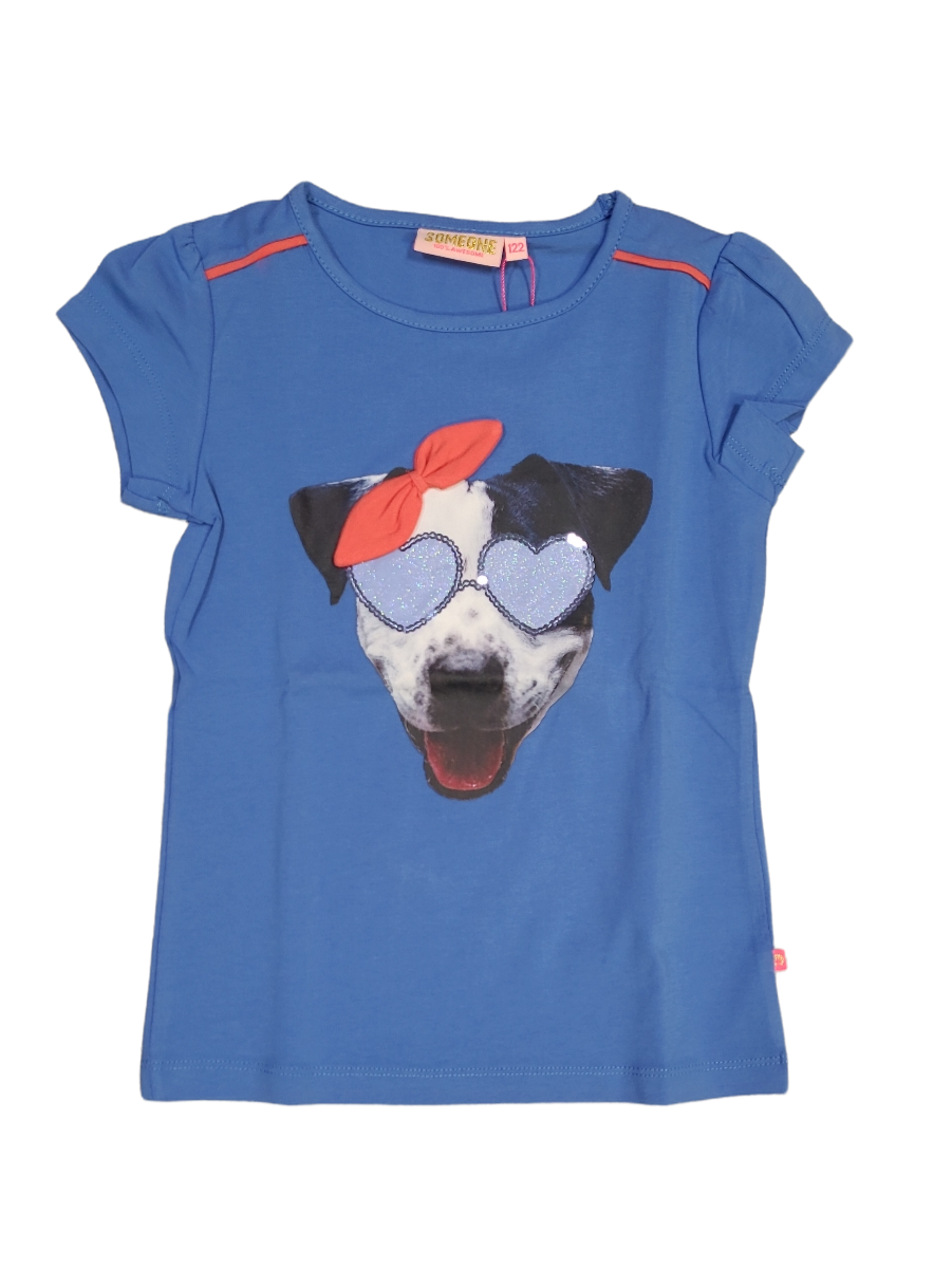 T-shirt &quot;Doggy&quot; Someone Blauw