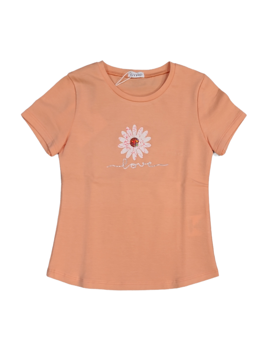 T-shirt &quot;Love&quot; Gymp Perzik