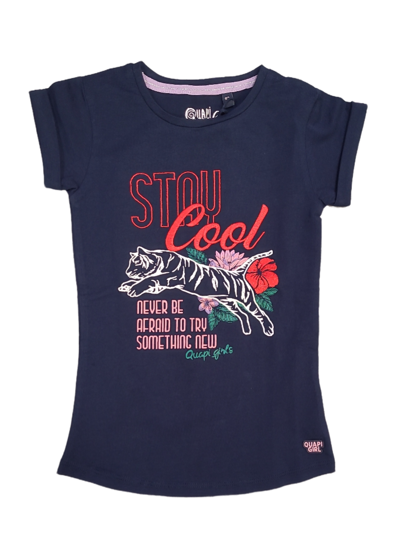 T-shirt &quot;Stay Cool&quot; Quapi Blauw