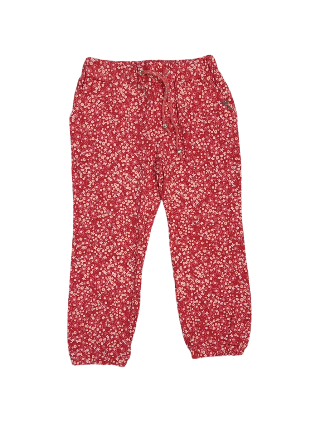 Broek Bloemetjes Gymp Rood