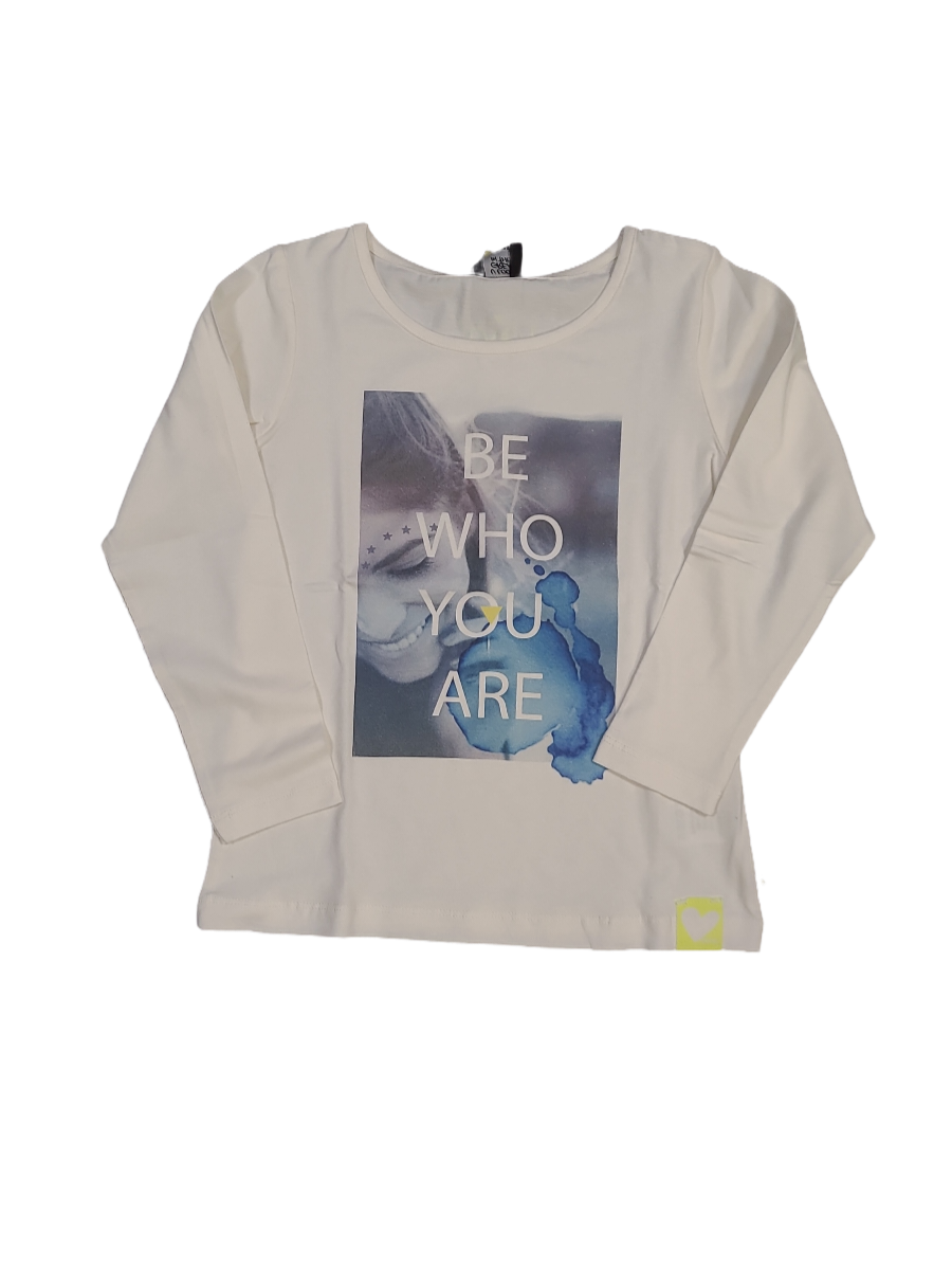 T-shirt L/M &quot;Be who you are&quot; Rumble Ecru