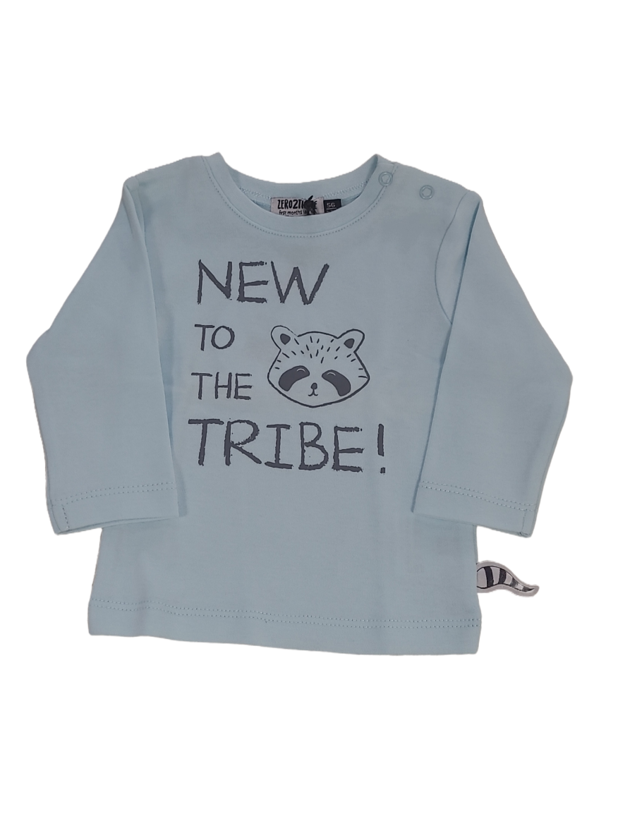 T-shirt &quot;New To The Tribe&quot; Zero 2 Three lichtblauw