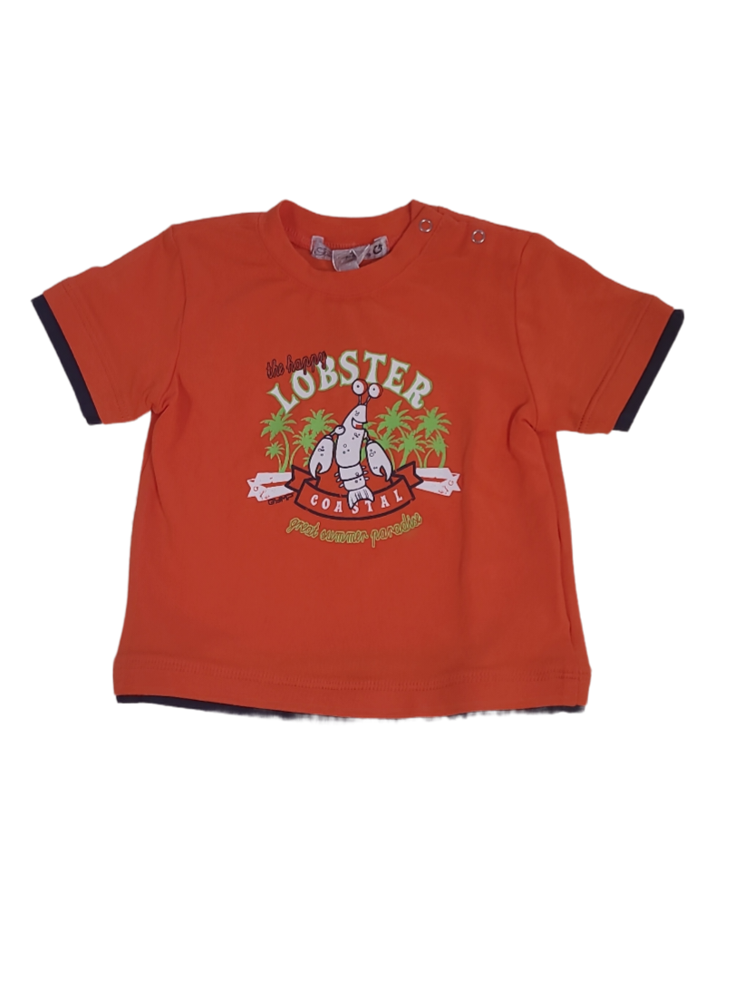 T-shirt &quot;The Happy Lobster&quot; Gymp Rood