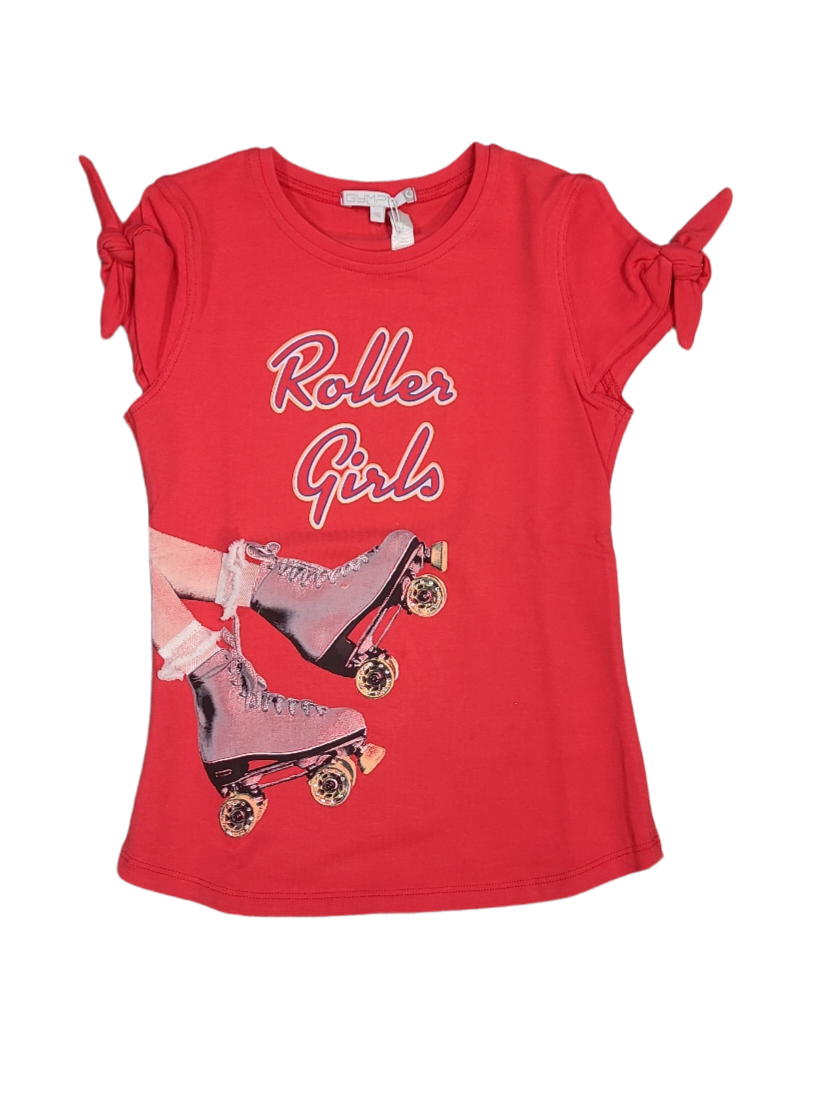 T-shirt &quot;Roller Girls&quot; Gymp Rood