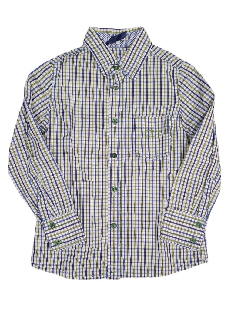 Hemd L/M Gymp Blauw/Groen Geruit