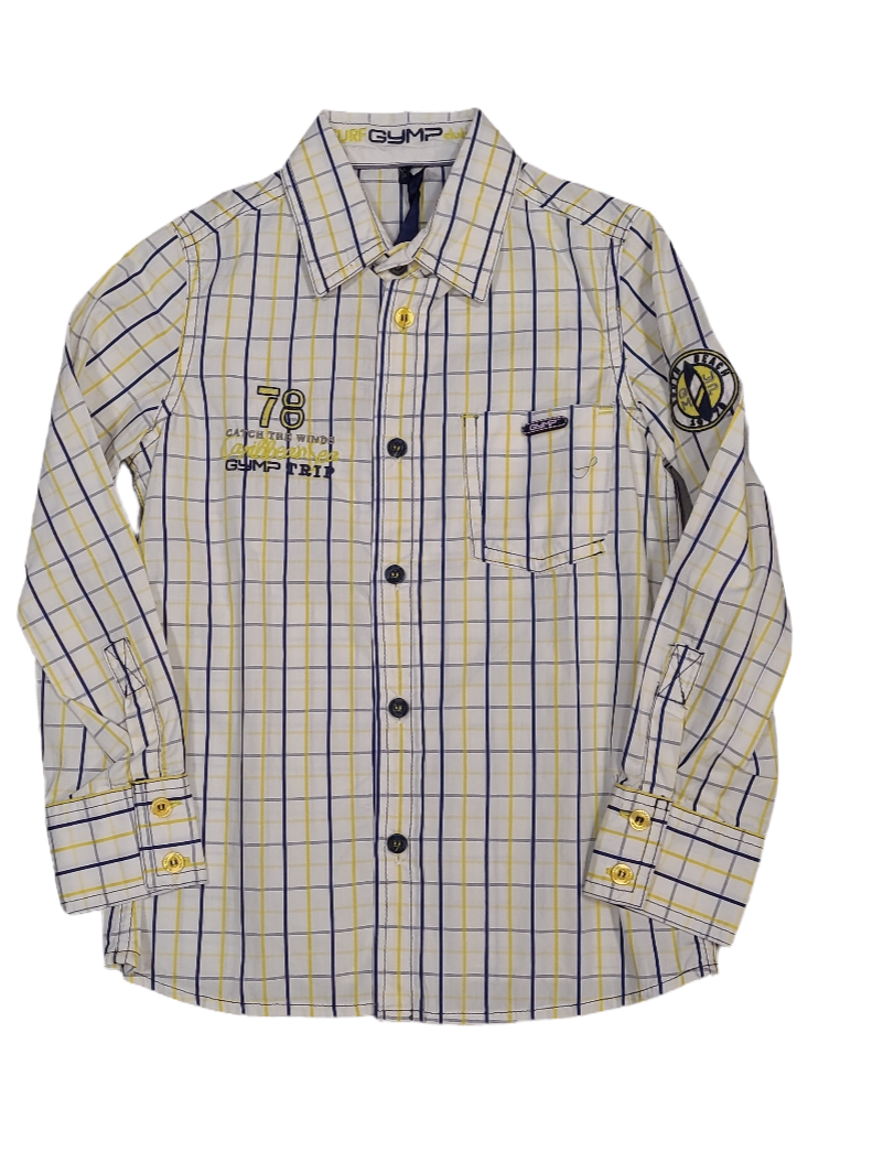 Hemd L/M &quot;78&quot; Gymp Wit/Geel/Blauw Gestreept