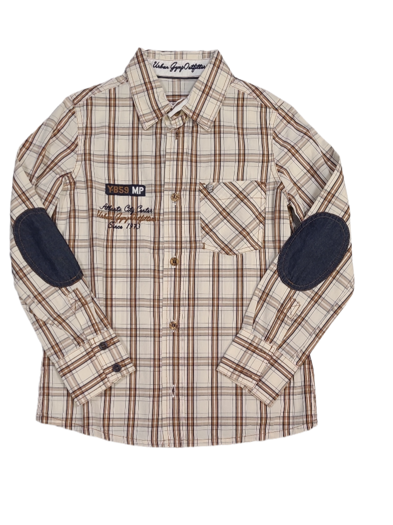 Hemd L/M Gymp Beige/Bruin Geruit