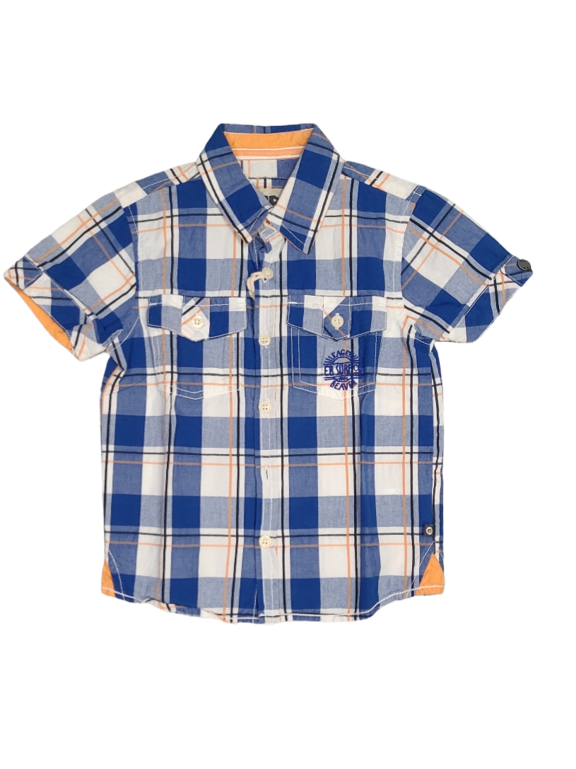 Hemd K/M Eager Beaver Blauw Geruit