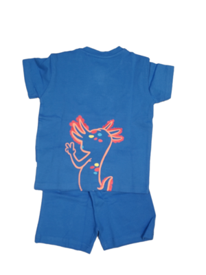 Jongens Baby Pyjama K/M Short "Axolotl" Woody Blauw