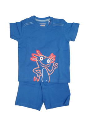 Jongens Baby Pyjama K/M Short "Axolotl" Woody Blauw